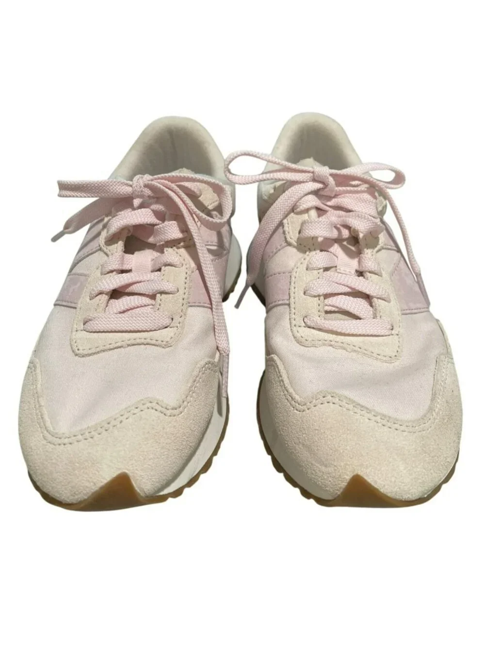 New Balance Womens WS327 Sneakers Size 7.5 Pink Suede & Mesh Casual Shoes